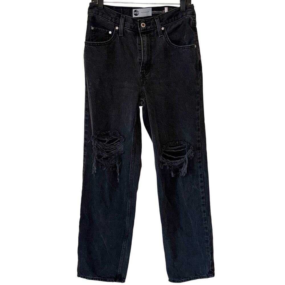 Levis Silver‎ Tab Jeans 94' Baggy Mens 28x31 Black Wash Distressed Y2K